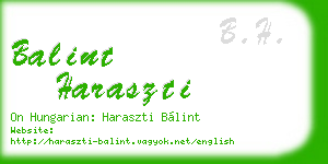 balint haraszti business card